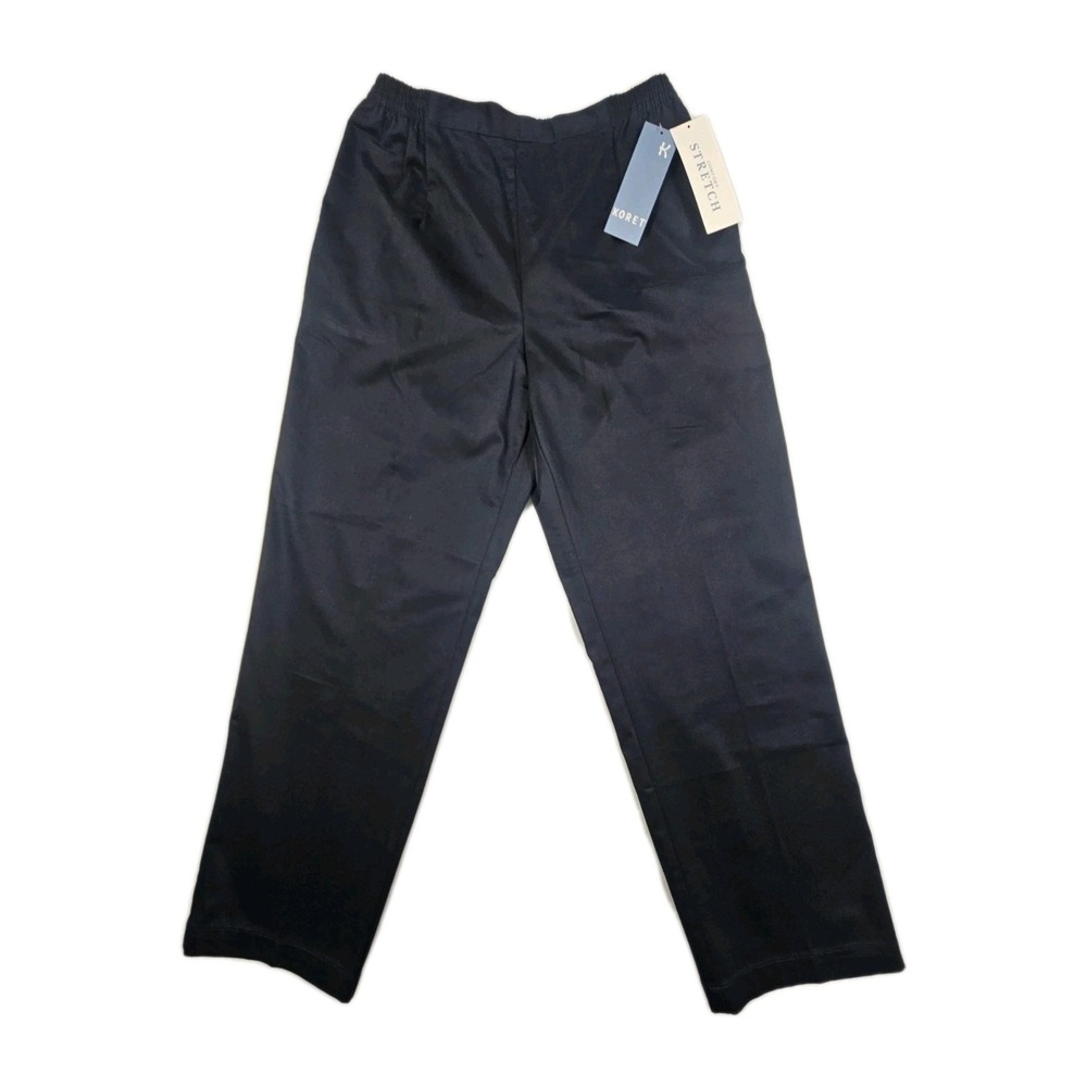 Koret Cafe Fresca Womens 10 Missy Short Navy Blue Pants Elastic Waist KM402223M‎